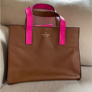 Kate Spade Bright Spot Avenue Grayce Tote Cognac and Pink